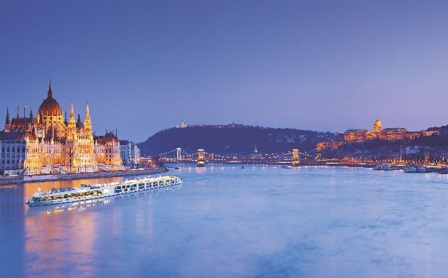 A river cruise ship on the Danube in Budapest