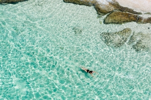 Swimming off the coast of Bali