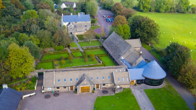 Aerial view of Llancaiach Fawr Manor, Treharris