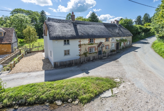 aerial view of for of cottages in Dorset
