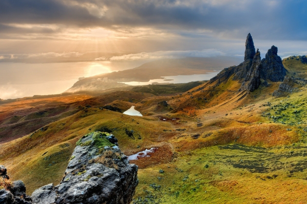 fells in Scotland at sunset