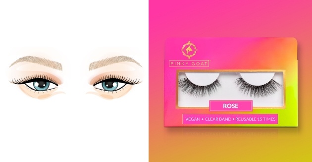 hooded eyes  pinky goat rose lashes