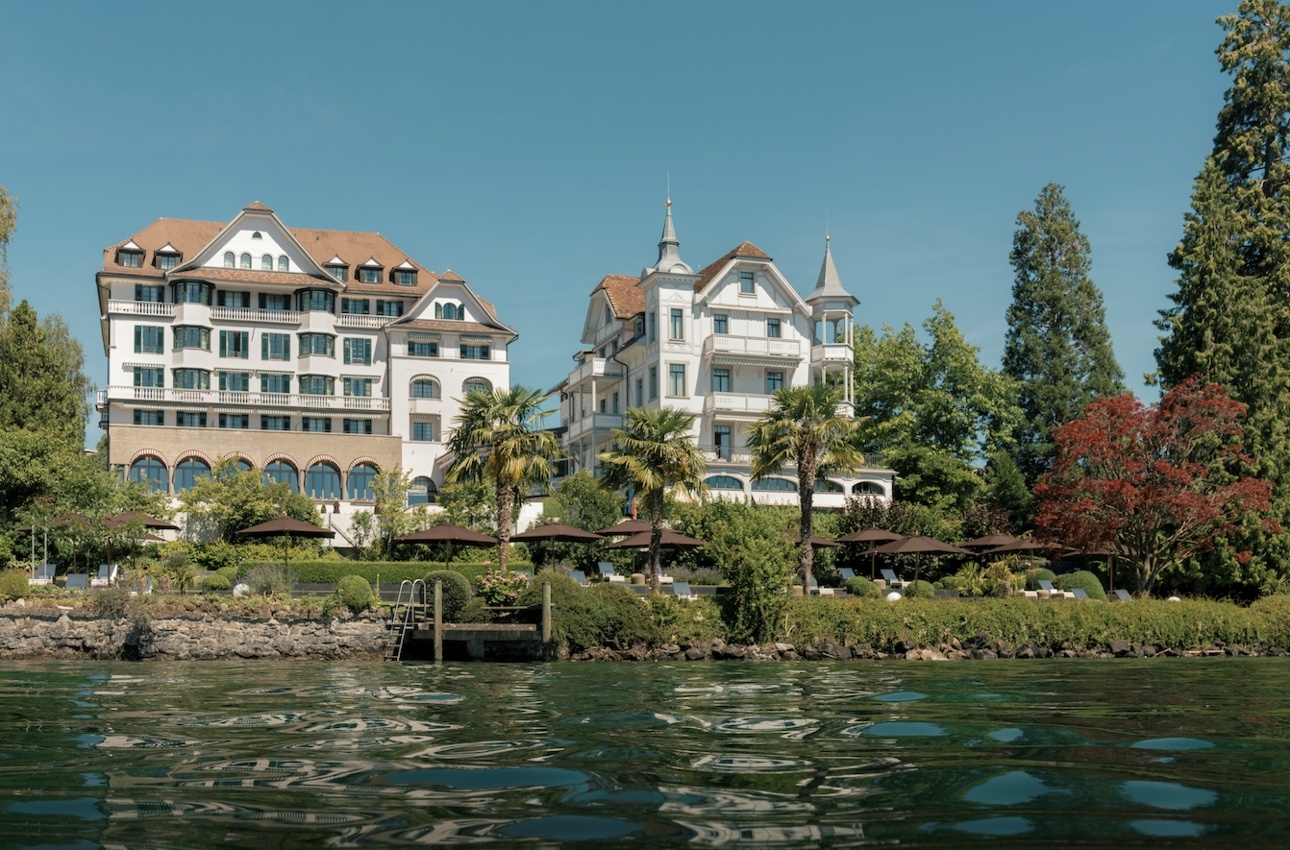 view of outside of hotel from lake