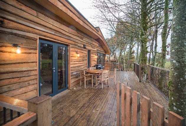 New treehouses at Lanrick, Perthshire, Scotland veranda