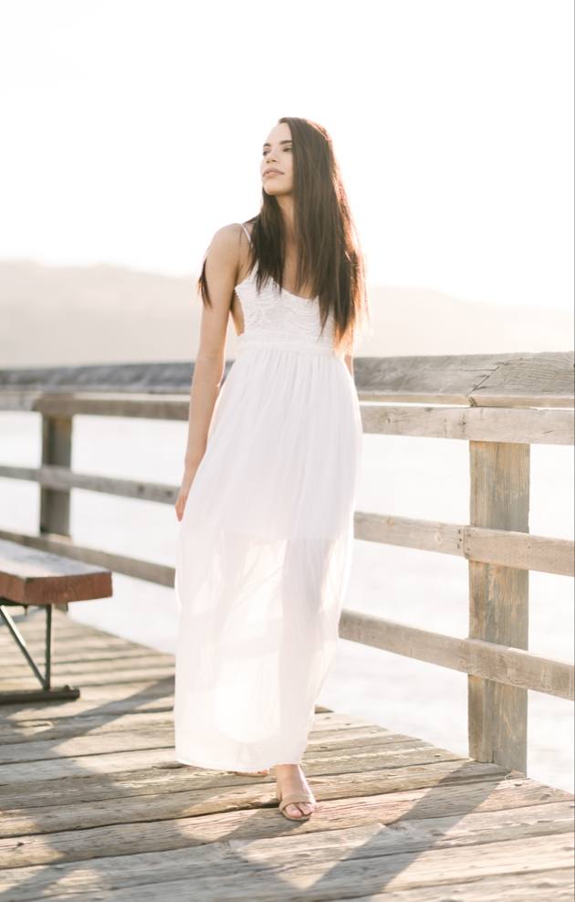 Bride near the water