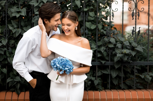 Couple on their wedding day