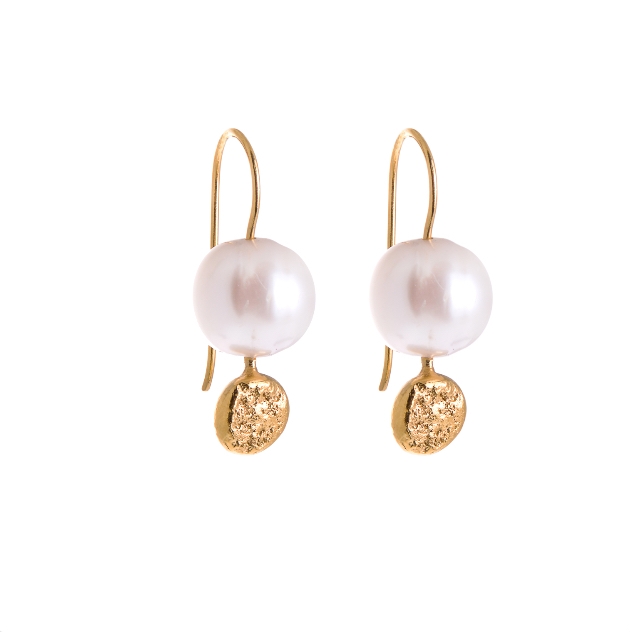 Gold Plated Drop Earrings by Anne Morgan