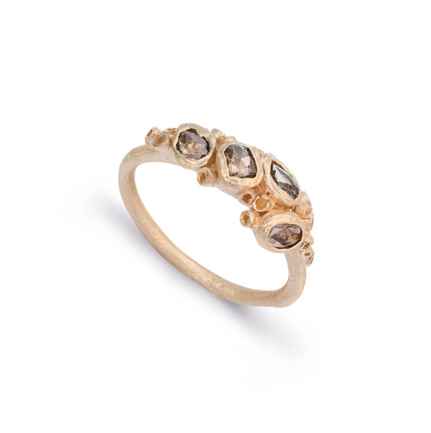 Ancient Barnacle & Diamond Chip Cluster Ring