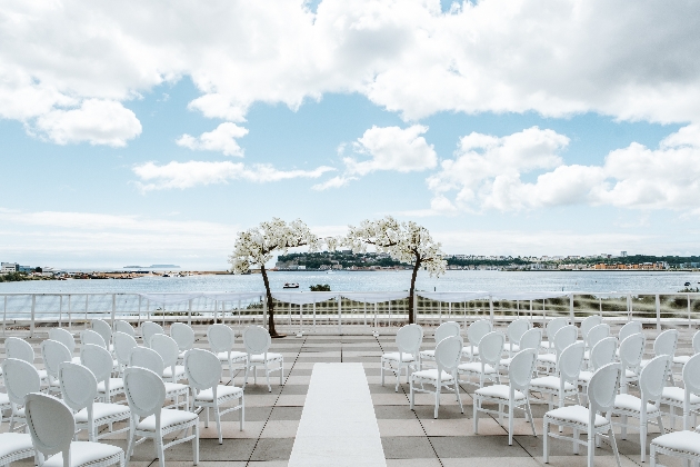 Outdoor ceremony space at voco St Davids, Cardiff