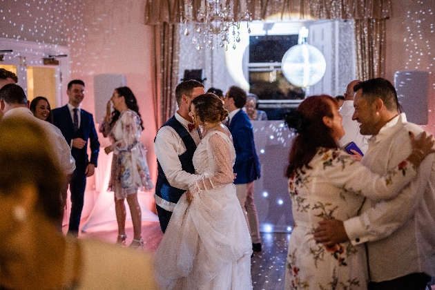 Busy dancefloor at a wedding