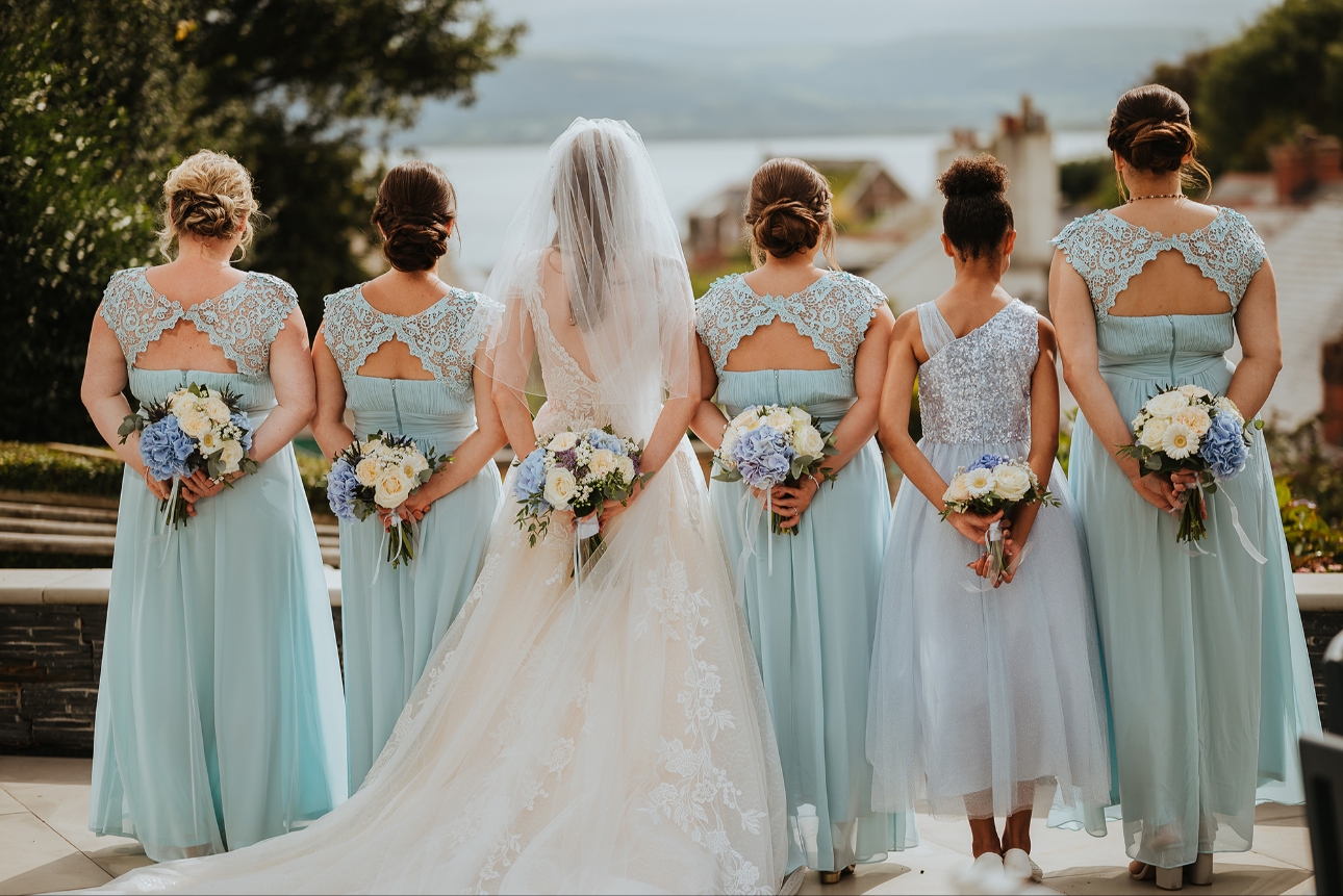 Bride and bridesmaids