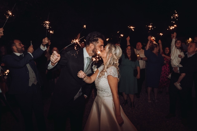 Couple with sparklers