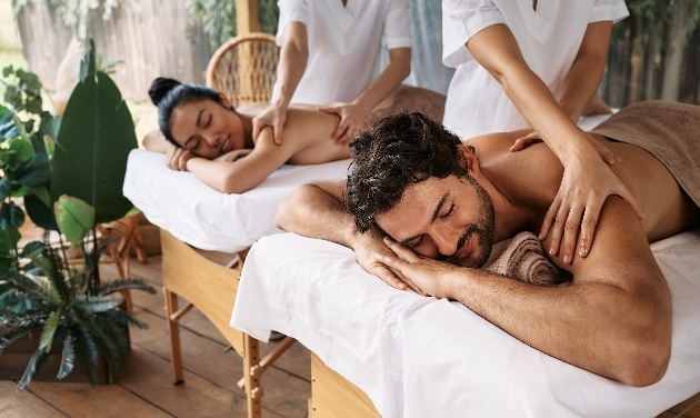 Couple enjoying a massage