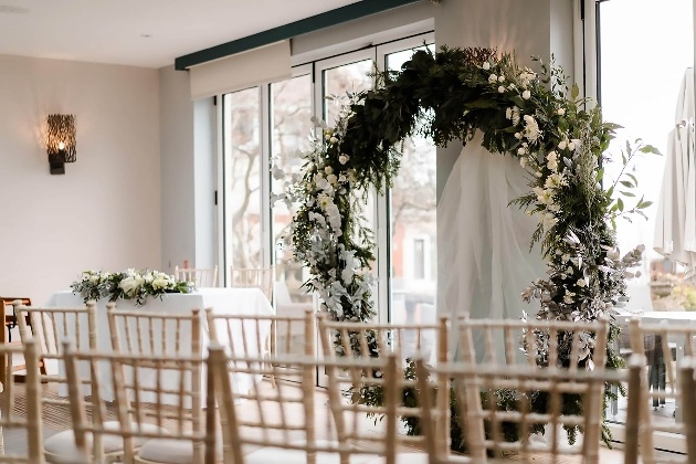 Indoor ceremony set up at Holm House Hotel