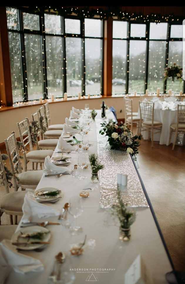 Wedding breakfast set up at Llancaiach Fawr Manor