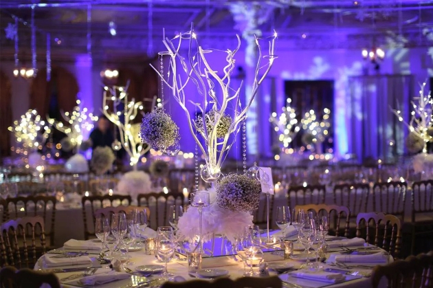 wedding reception with lots of crystal details