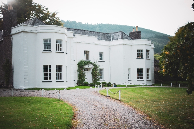 The exterior of a large white building