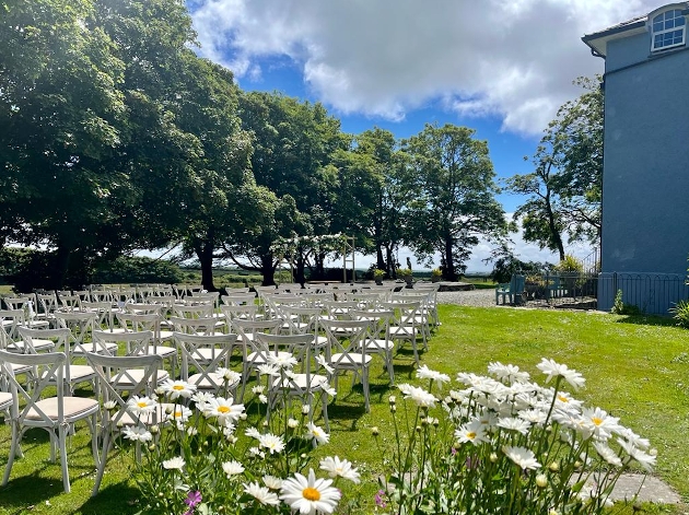 An outdoor ceremony set up