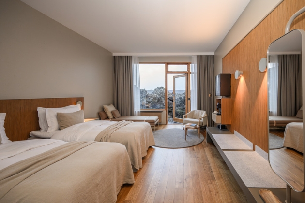 hotel room in beige