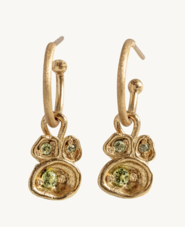 A pair of gold earrings from Cardiff-based Claire Hill Designs