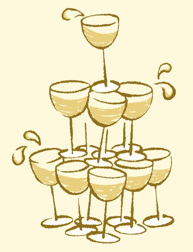 Champagne in champagne flutes