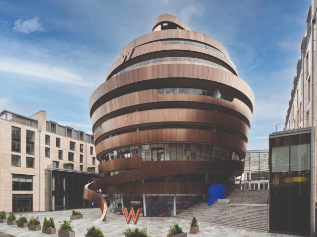 circle sculptured building in city 