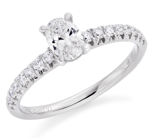Platinum Diamond Oval Cut Solitaire Ring from Beaverbrooks