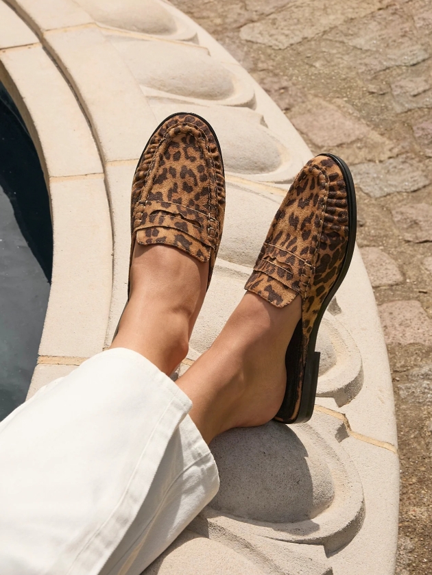 leopard print loafers